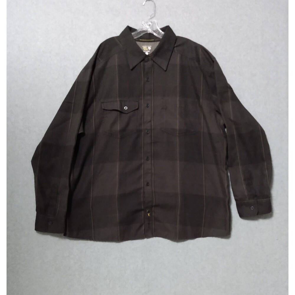 Mountain Hardwear Shirt Mens 2XL Gray Plaid Button Down Long Sleeve Outdoor